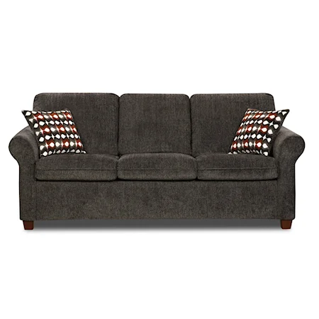 Transitional Queen Rolled Arm Sofa Sleeper